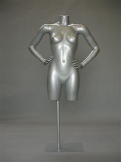 ESPOSITORE BUSTO 2005 DONNA COLOR ARGENTO CON BRACCIA